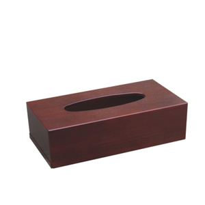 Caja de pañuelos rectangular de madera de caoba para hotel