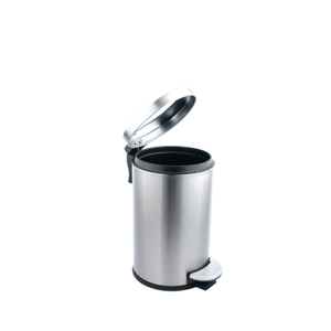 Cubo de basura de hotel con tapa de cierre suave Cubo de basura con pedal de acero inoxidable de 5 l