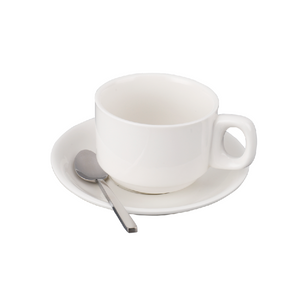 Tazas de café y platillo de café de cerámica blanca al por mayor para la habitación de hotel