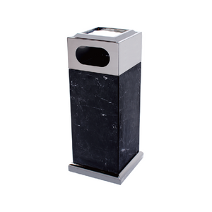 Nuevo diseño de hotel personalizado Black Natural Marble Waste Bin con cenicero superior