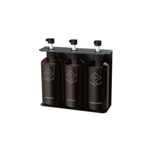 Soporte para botellas de acero inoxidable negro mate con capacidad para 3 x 500 ml 