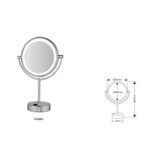 Modern Hotel Baño LED LED de doble cara 3x Espejos de maquillaje de aumento