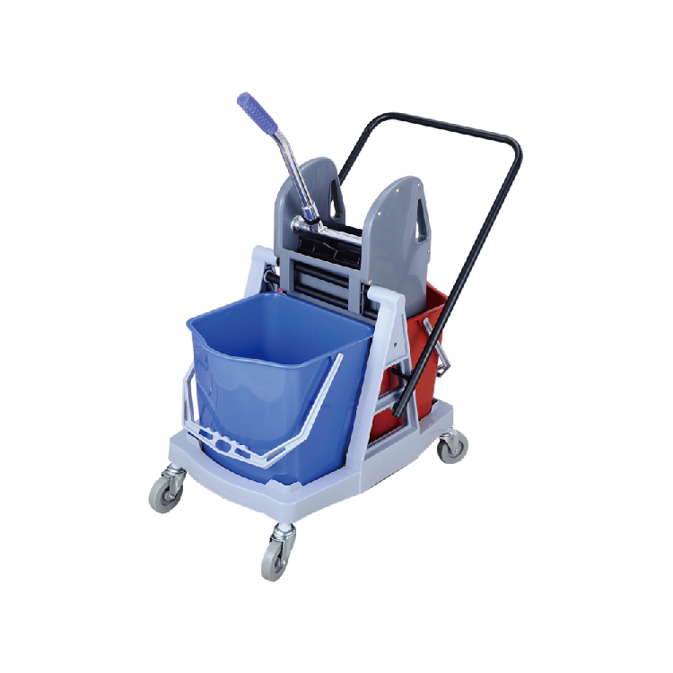 Carro de limpieza de hotel con cubo doble resistente de 34 litros 